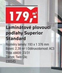 Laminátové plovoucí podlahy Superior Standard