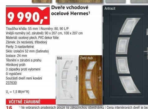 Dveře vchodové ocelové Hermes