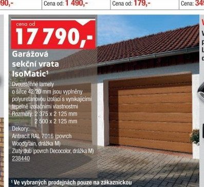 Garážová sekční vrata IsoMatic