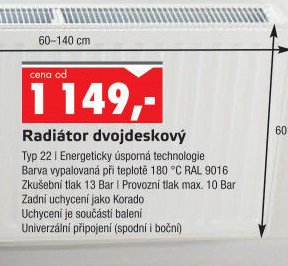 Radiátor dvojdeskový