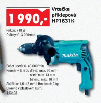 Vrtačka příklepová HP1631K