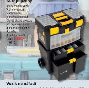 Kufr pojízdný 3dílný mobilní vozík