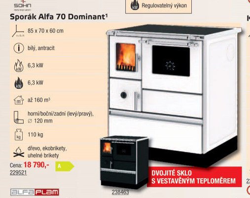 Sporák Alfa 70 Dominant