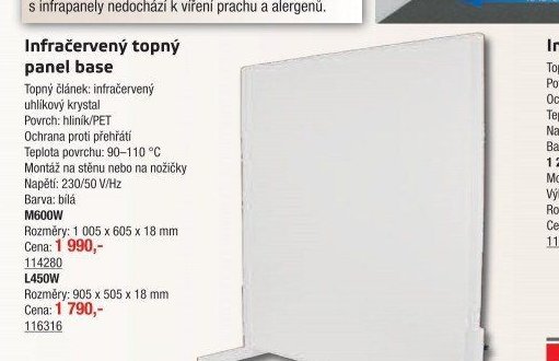 Infračervený topný panel base