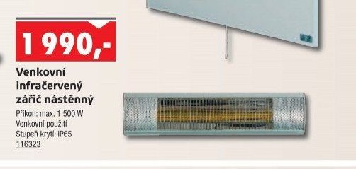 Venkovní infračervený zářič nástěnný