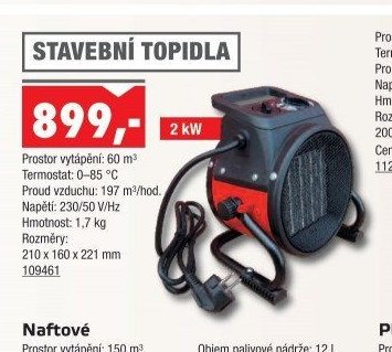 Stavební topidlo 2 kW