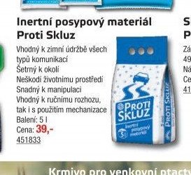 Inertní posypový materiál Proti Skluz