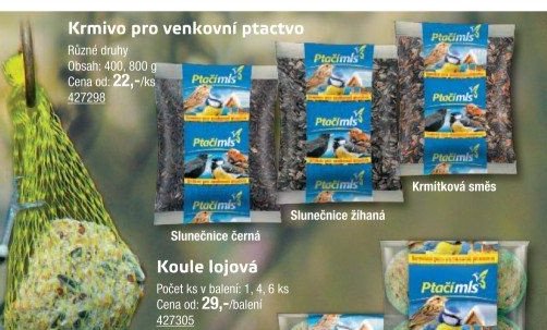 Krmivo pro venkovní ptactvo