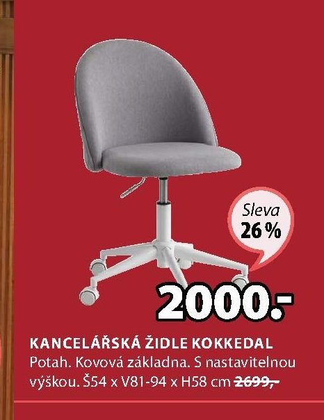 KANCELÁŘSKÁ ŽIDLE KOKKEDAL