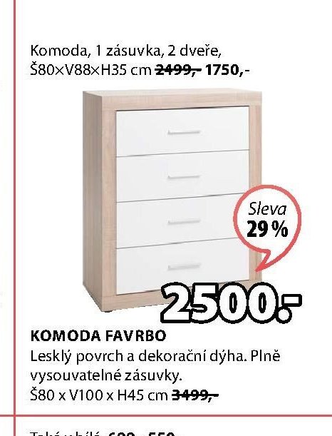 Komoda FAVRBO, Š80 x V100 x H45 cm