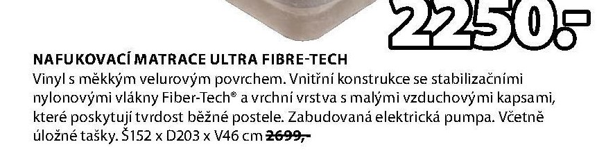 NAFUKOVACÍ MATRACE ULTRA FIBRE-TECH