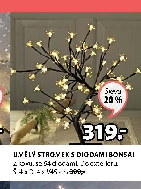 UMĚLÝ STROMEK S DIODAMI BONSAI