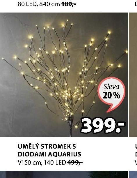 UMĚLÝ STROMEK S DIODAMI AQUARIUS