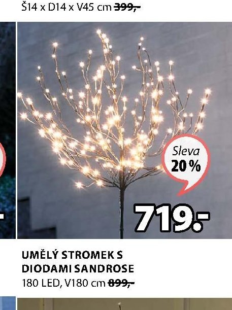 UMĚLÝ STROMEK S DIODAMI SANDROSE