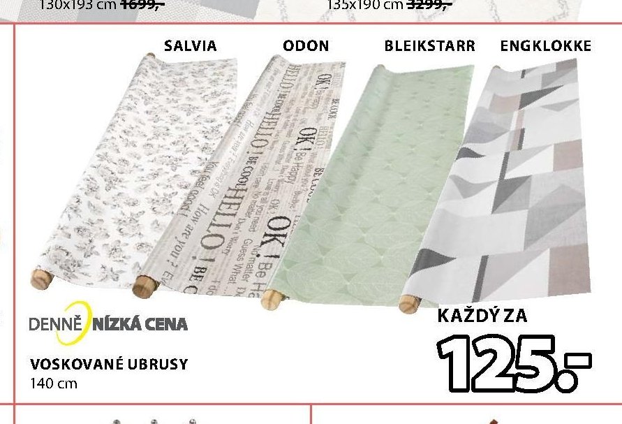 VOSKOVANÉ UBRUSY 140 cm