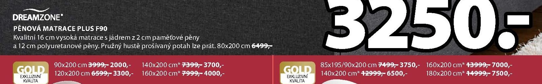PĚNOVÁ MATRACE PLUS F90