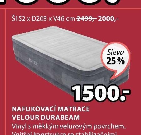 NAFUKOVACÍ MATRACE VELOUR DURABEAM