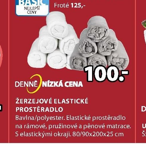 Žerzejové elastické prostěradlo