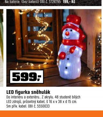LED figurka sněhulák