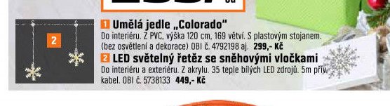 LED světelný řetěz se sněhovými vločkami