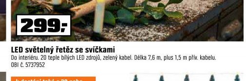 LED světelný řetěz se svíčkami