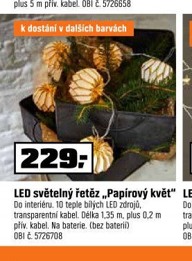 LED světelný řetěz „Papírový květ“
