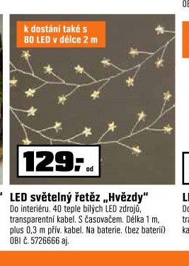 LED světelný řetěz „Hvězdy“