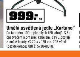 Umělá osvětlená jedle „Kartano“