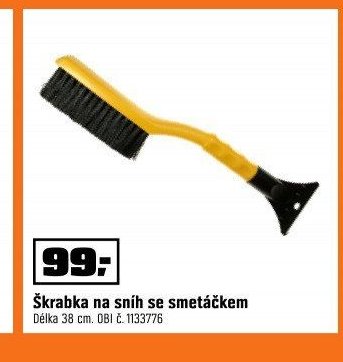 Škrabka na sníh se smetáčkem
