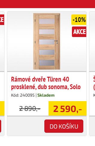 Rámové dveře Türen 40 prosklené, dub sonoma, Solo