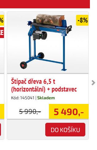 Štípač dřeva 6,5 t (horizontální) + podstavec
