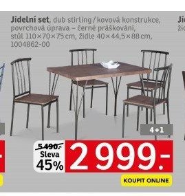 Jídelní set, dub stirling / kovová konstrukce