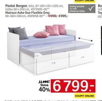 Postel Bergen, Matrace Asko Duo Flexible Grey