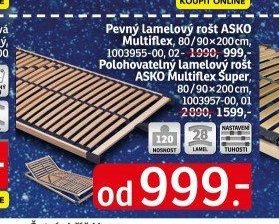 Pevný lamelový rošt ASKO Multiflex, 80/90x200 cm