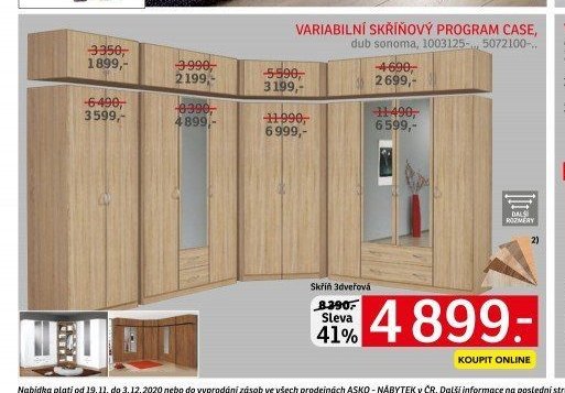 Variabilní skříňový program Case, Skříň 3dveřová