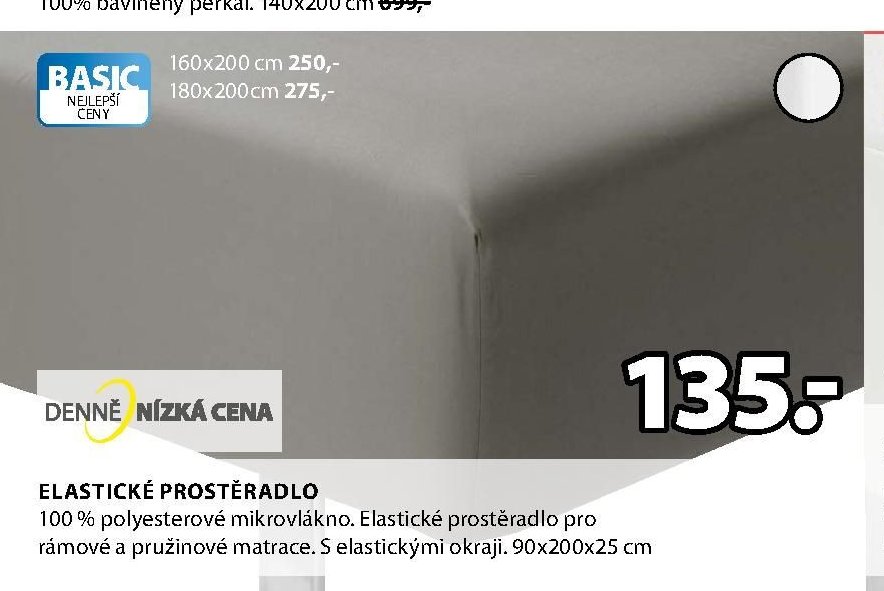 ELASTICKÉ PROSTĚRADLO