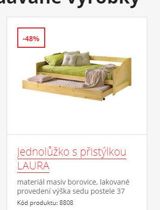 Jednolůžko s přistýlkou LAURA