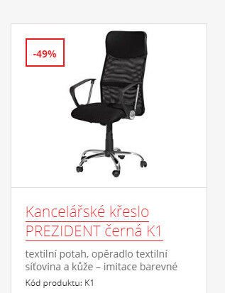 Kancelářské křeslo PREZIDENT černá K1