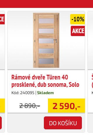 Rámové dveře Türen 40 prosklené, dub sonoma, Solo