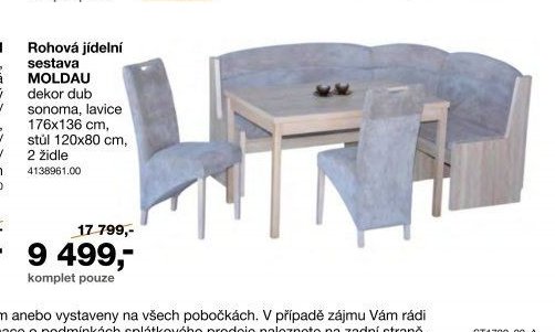 Rohová jídelní sestava MOLDAU