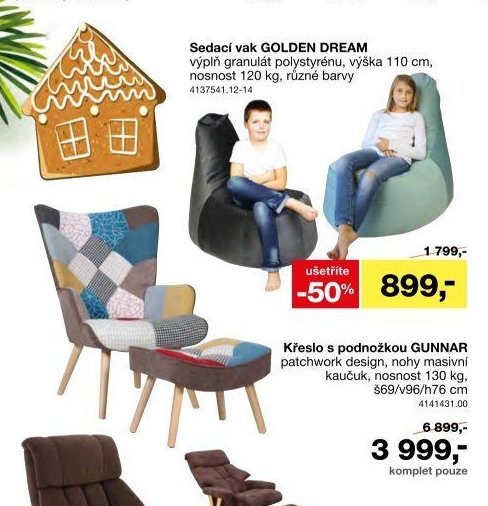 Křeslo s podnožkou GUNNAR