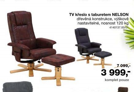 TV křeslo s taburetem NELSON