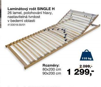 Laminátový rošt SINGLE H