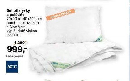 Set přikrývky a polštáře 70x90 a 140x200 cm