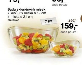 Sada skleněných misek