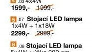 Stojací LED lampa 1x4W + 1x18W