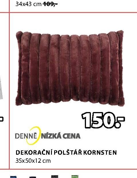 DEKORAČNÍ POLŠTÁŘ KORNSTEN 35x50x12 cm