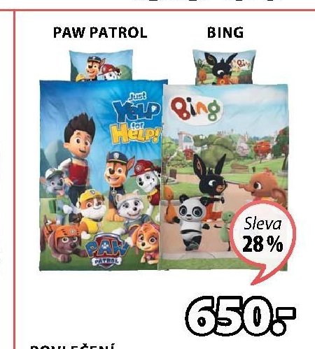 PAW PATROL, BING POVLEČENÍ