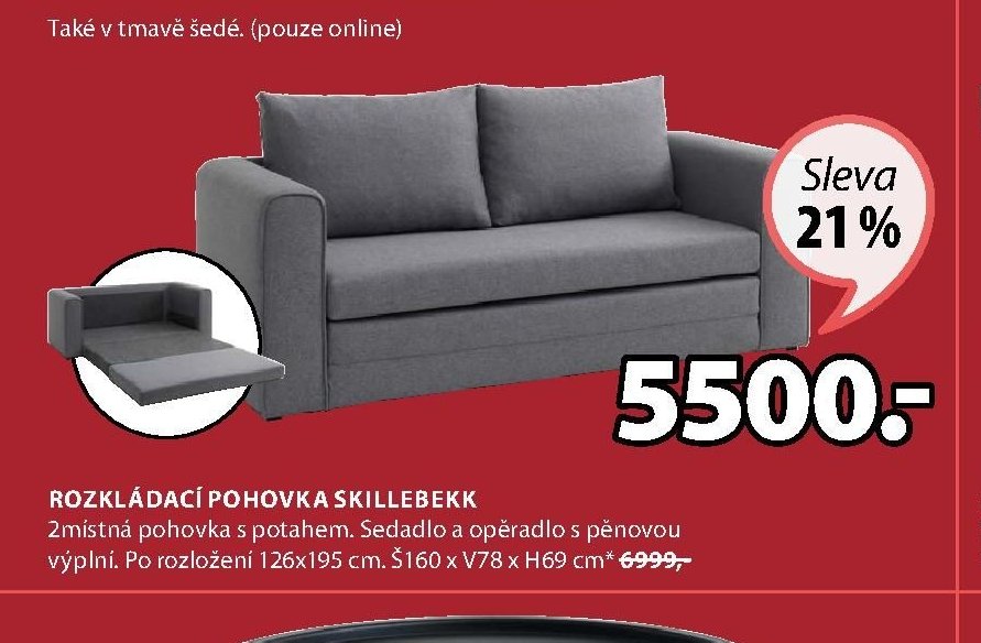 Rozkládací pohovka SKILLEBEKK
