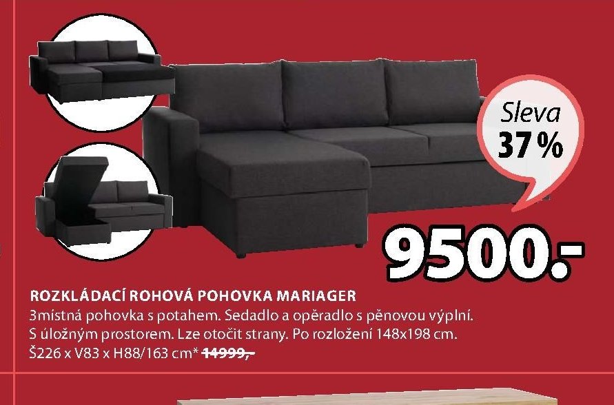 Rozkládací rohová pohovka MARIAGER